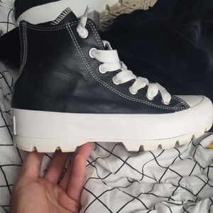 Converse Black and White Platform Sneakers